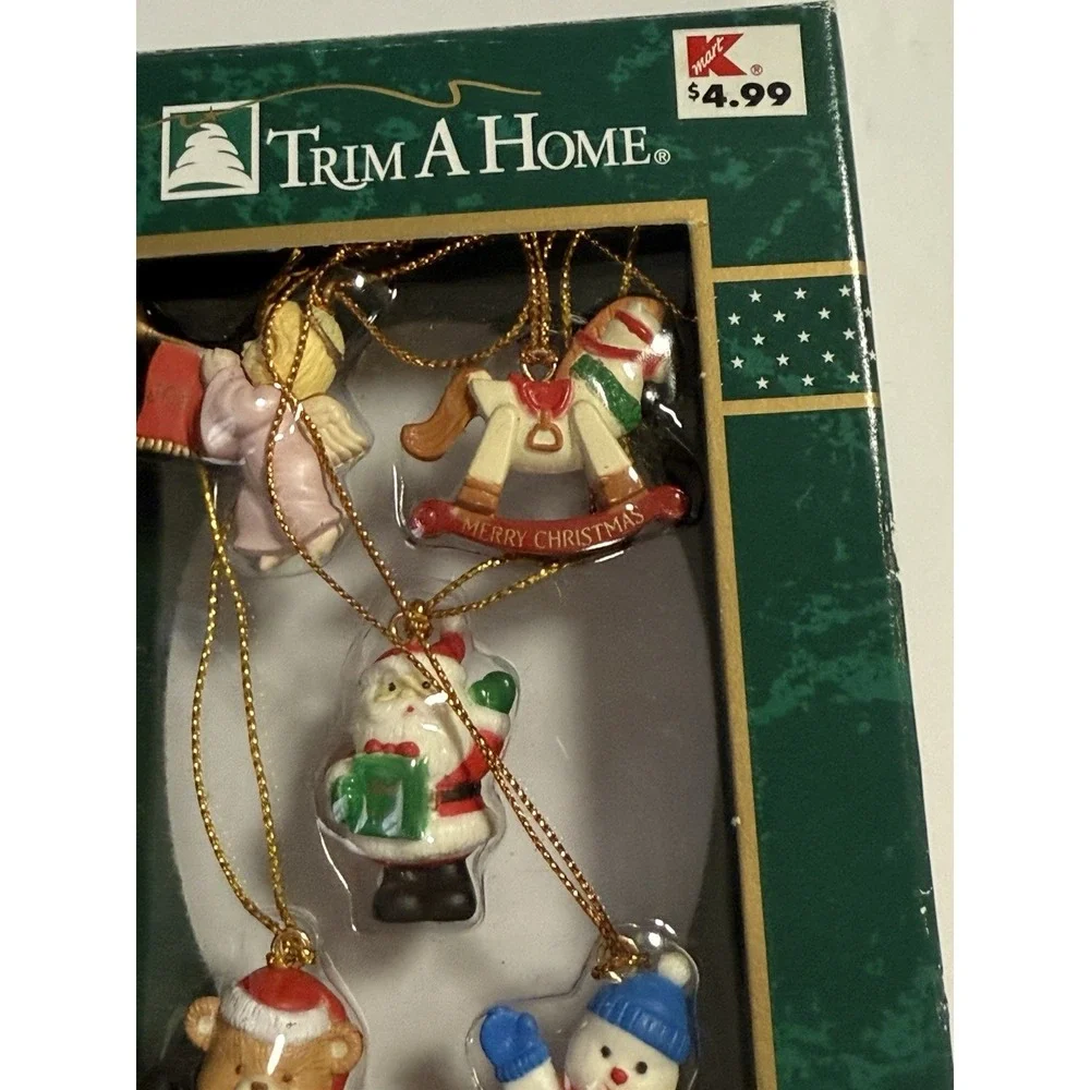 Kmart Vintage  Trim A Home Mini Ornament 5 Pack, New Old Stock